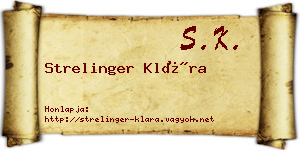 Strelinger Klára névjegykártya